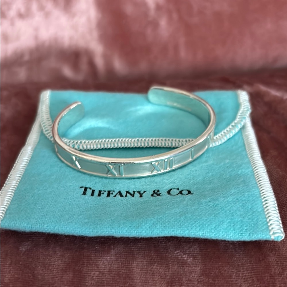 Tiffany & Co. Silver Atlas Cuff Bracelet, 925 - Good condition.
